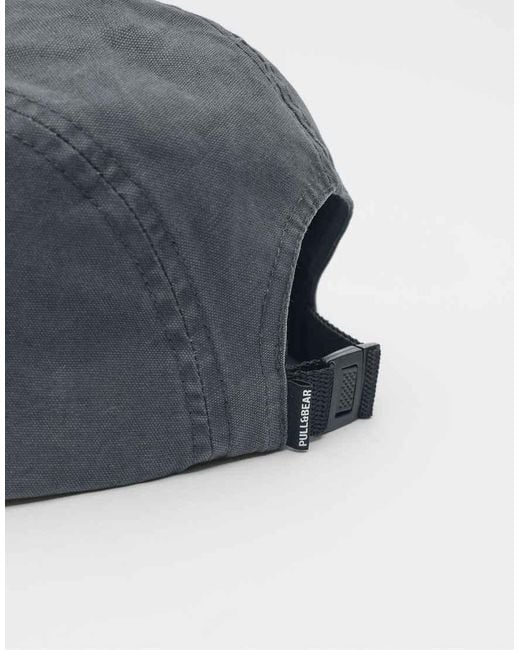 Pull&Bear Gray Embroidered 5-panel Cap for men