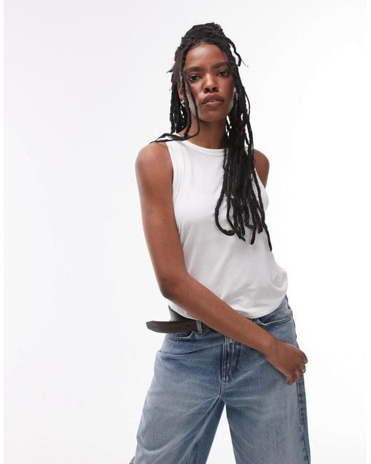 TOPSHOP White Soft Loose Tank