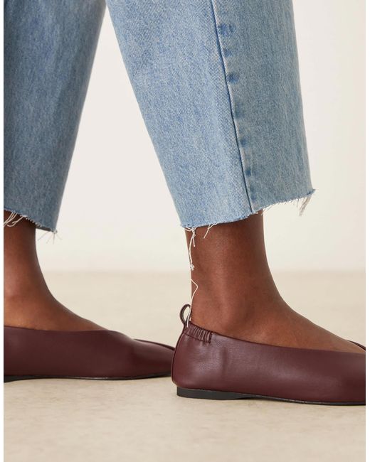 ASOS Blue Leslie Square Toe Ballets