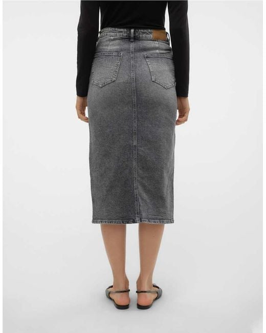 Falda Vaquera Gris Medio De Curve Vero Moda de color Gray