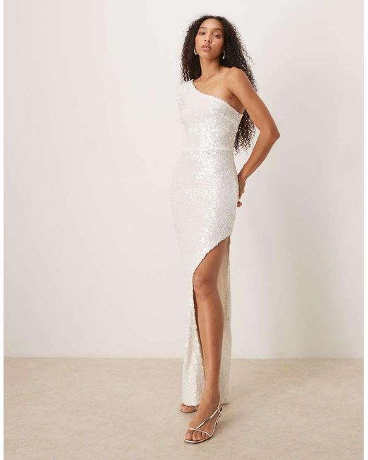 True Decadence Natural Sequin Midi Dress