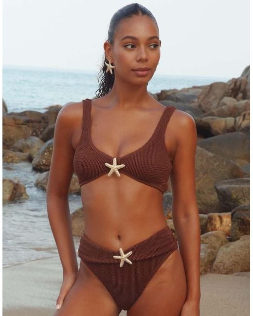 Moda Minx Brown Baylys Scrunch High Waist Bikini Bottoms