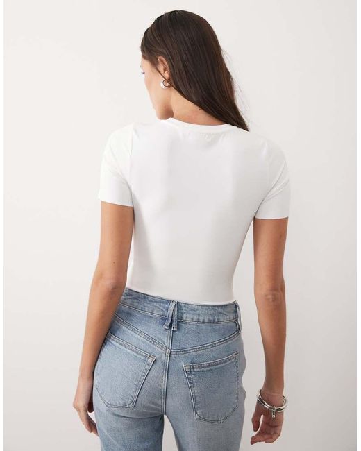 GOOD AMERICAN Blue Sculpting Tee Bodysuit