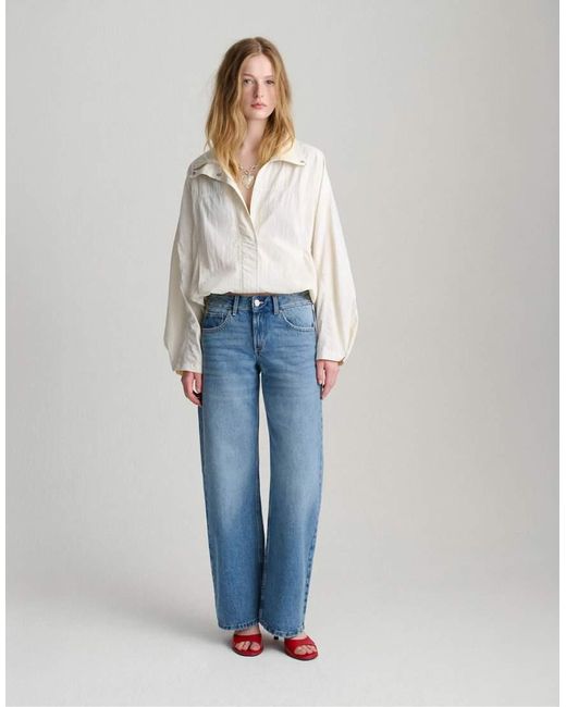 Pull&Bear Blue Low-rise Straight-leg Jeans