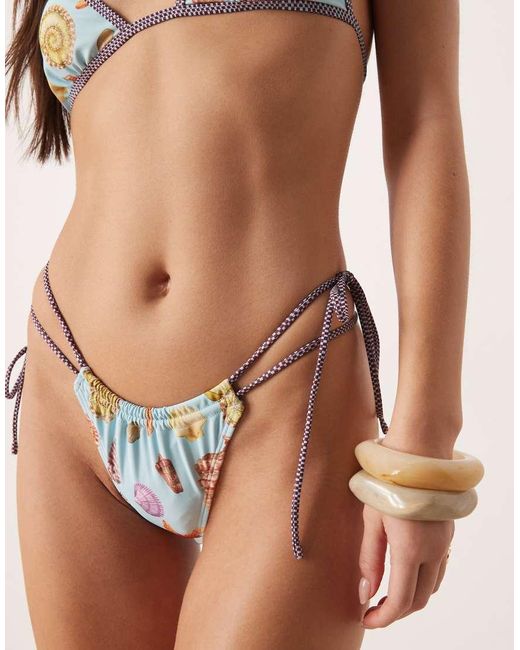 ASOS Brown Solar Starfish Double Tie Side Bikini Bottom