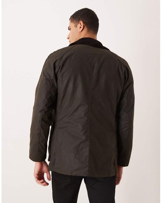 Barbour Gray Ashby Wax Jacket Olive for men