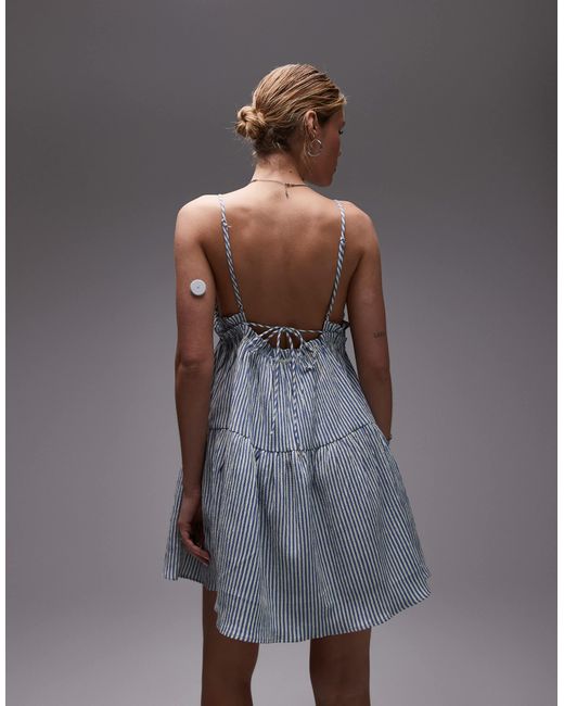 emory park Gray – gestuftes träger-minikleid
