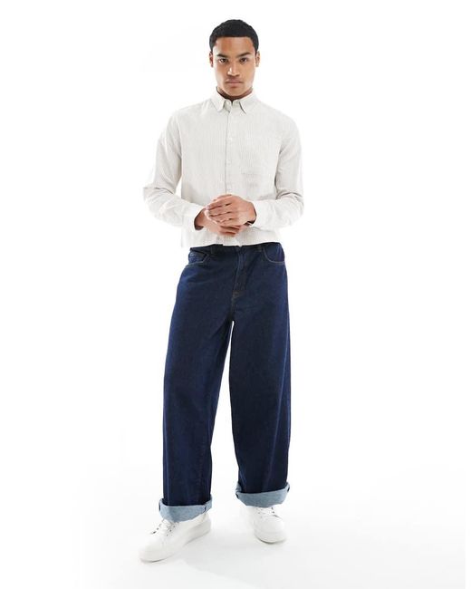 New Look White Boxy Oxford Shirt for men