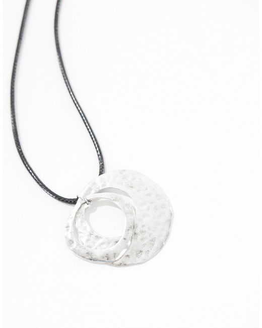ASOS Necklace With Round Pendant And Cording in Gray for Men | Lyst