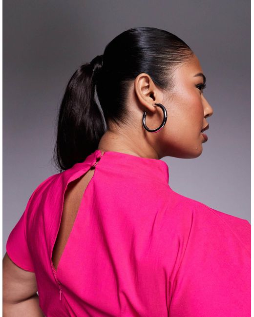 ASOS Pink Asos Design Curve Bengaline Mini Dress With Split