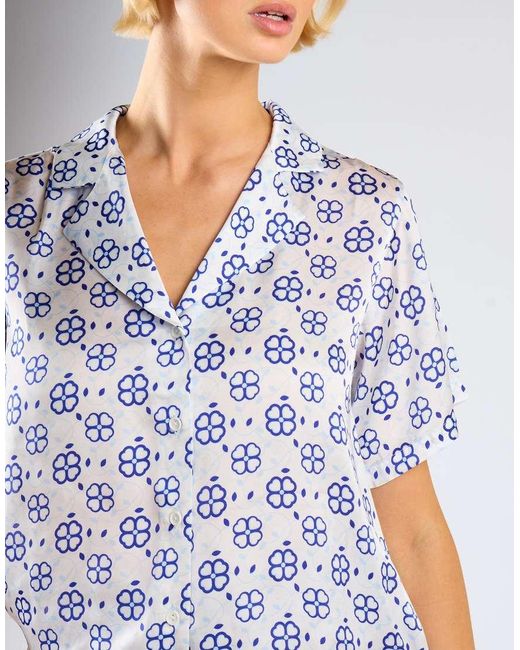 Glamorous Blue Collar Revere Losse Shirt