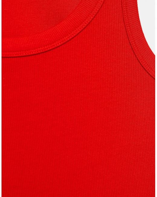 Pull&Bear Red Basic Tank Top