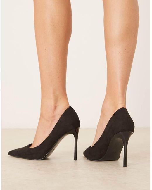 ASOS Gray Wide Fit Paphos Pointed High Heeled Court Shoes
