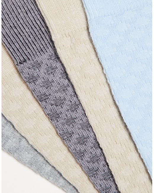 Confezione da 5 paia di calzini azzurri eleganti di River Island in White da Uomo