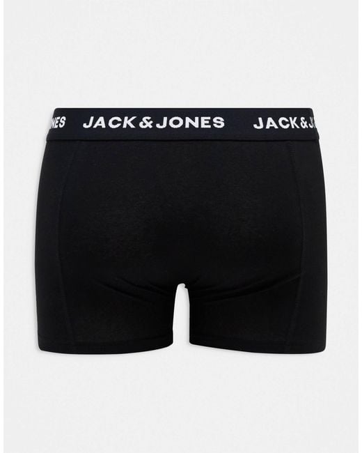 Jack & Jones Black 3 Pack Trunks for men