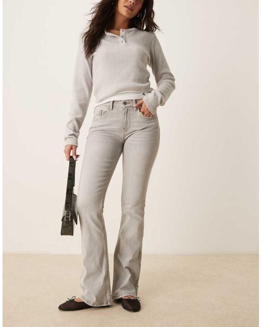 Gina Tricot Natural Low Rise Bootcut Flare Stretch Jeans