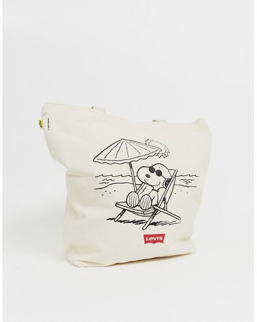Levi's Peanuts Snoopy - Strandtasche in Ecru in White für Herren