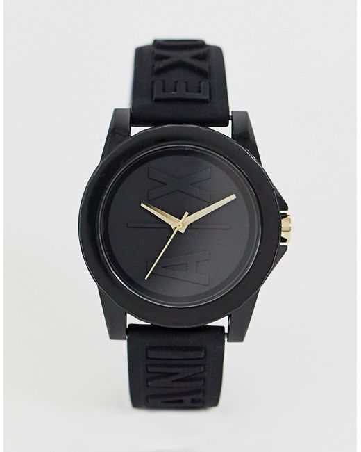 Armani Exchange Black Ax4369 Lady Banks Silicone Watch