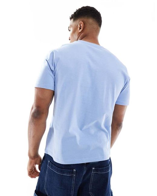 ASOS Blue Boxy Standard Fit T-Shirt With Landscape Graphic for men