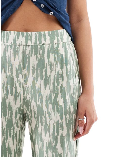 Vero Moda Blue – easy – weit geschnittene hose mit abstraktem muster