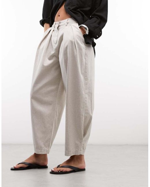 AllSaints White Becca Pleated Barrel Denim Jeans