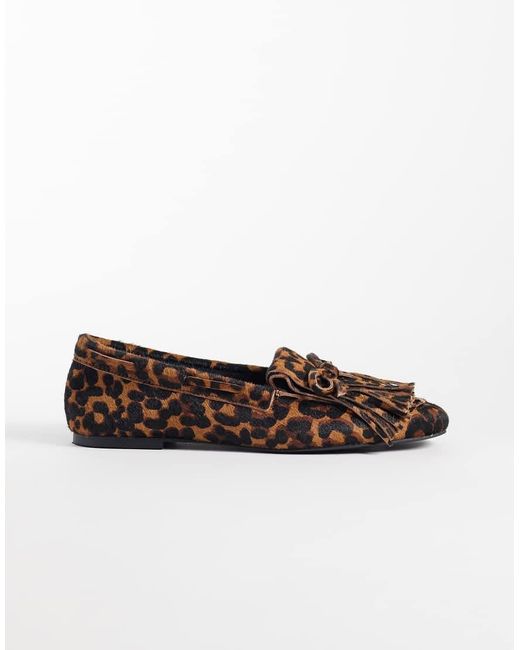 ASOS Brown Moxen Premium Fringe Detail Loafers