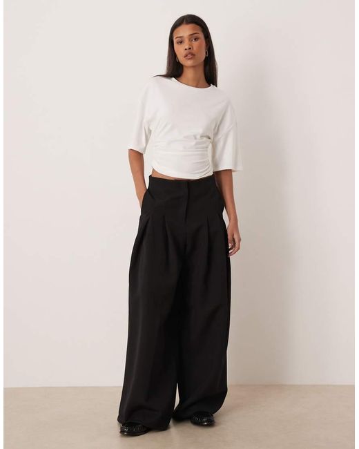 Gina Tricot White Ruched Top