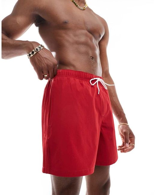 Hollister Red Swim Shorts for men