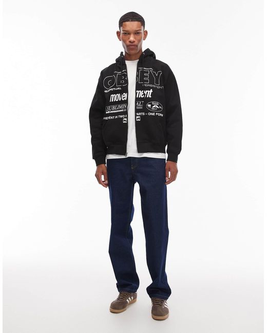 Persistent movement - sweat à capuche oversize zippé Obey pour homme en coloris Blue