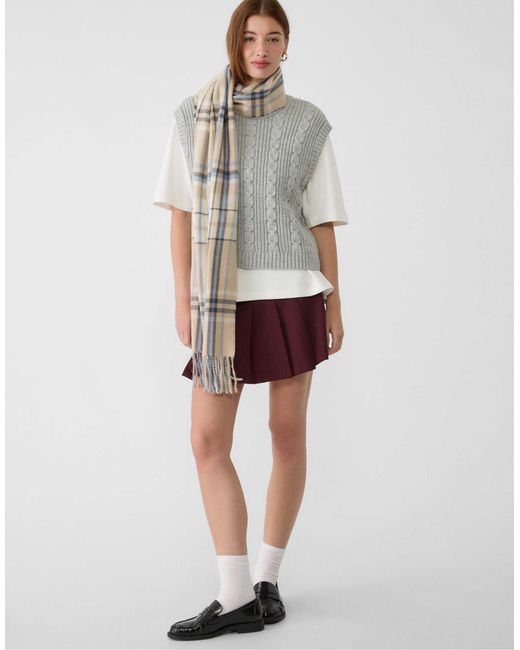 Stradivarius Gray – karierter schal