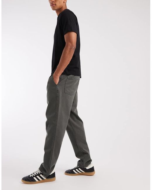 ASOS Gray Straight Fit Trousers for men