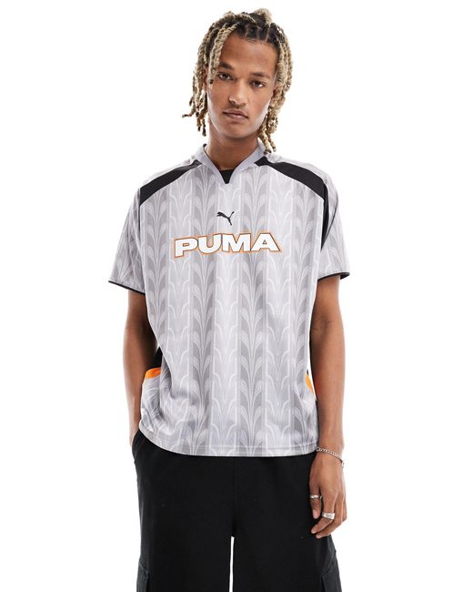 PUMA – fußballtrikot mit retro-muster in White für Herren