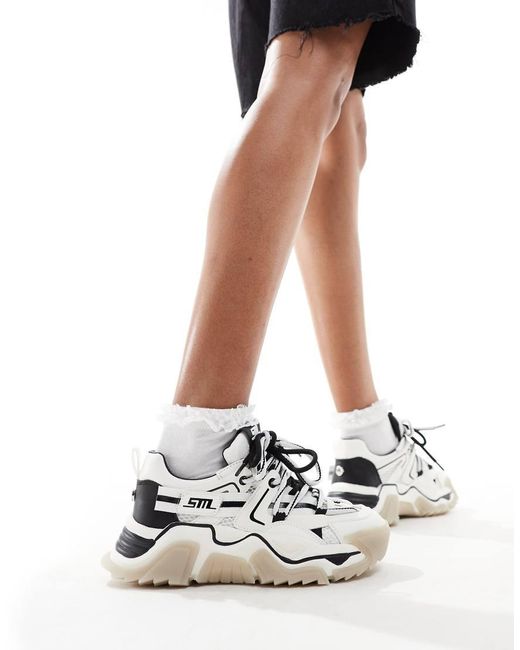Steve Madden White Kingdom-E Chunky Trainers
