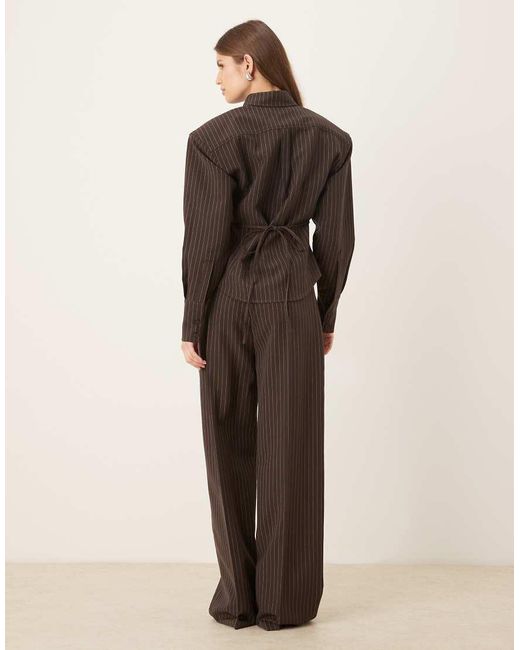 Wanderdoll Natural Blythe Tailored Wide Leg Pants