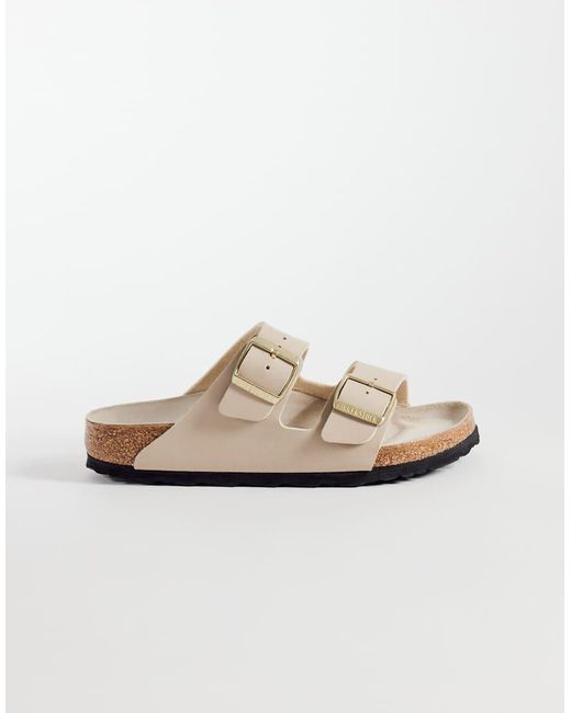 Birkenstock White Arizona Birko-Flor Sandals