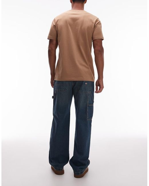 Vaqueros Azules De Pernera Ancha Y Estilo Carpintero Con Tintando Caqui Stevensville De -Verde Dickies de hombre de color Blue