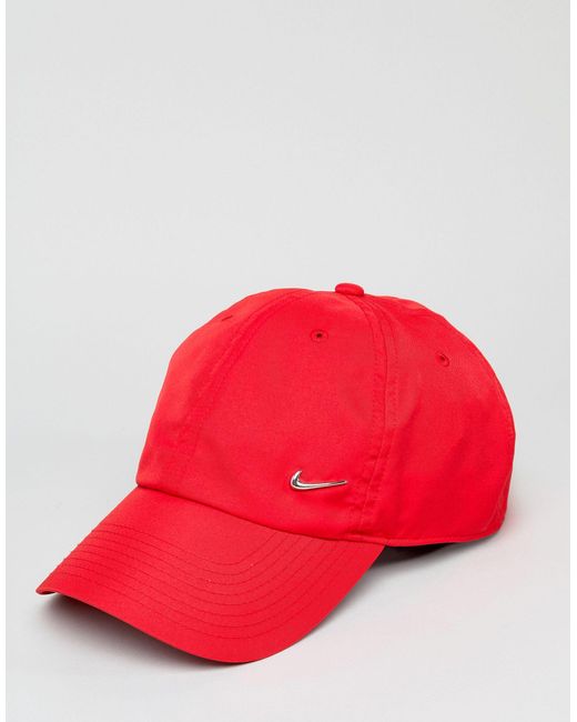 Nike Metal Swoosh Cap In Red 943092-657 