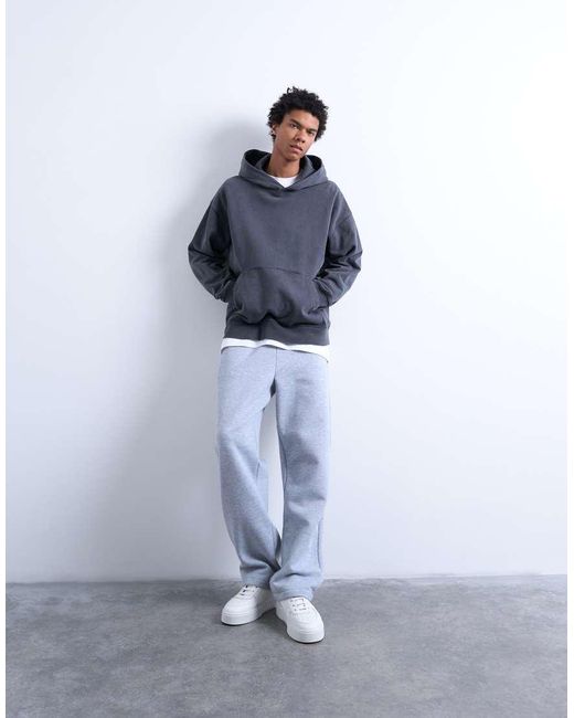 Topman Blue Straight Leg Jogger for men