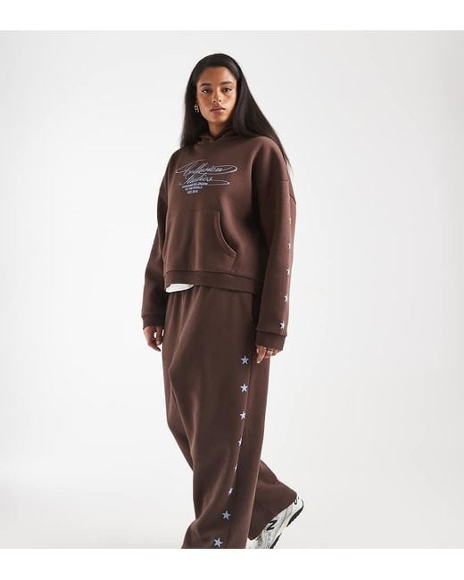 Collusion Brown Plus Star Logo joggers Co-ord