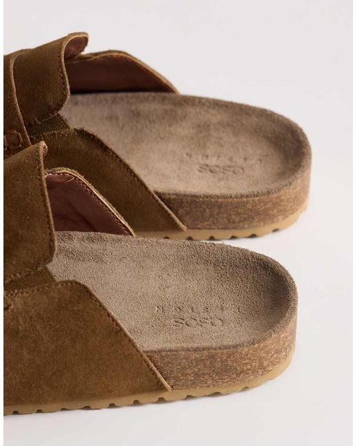 ASOS Brown Penny Loafer Mule for men