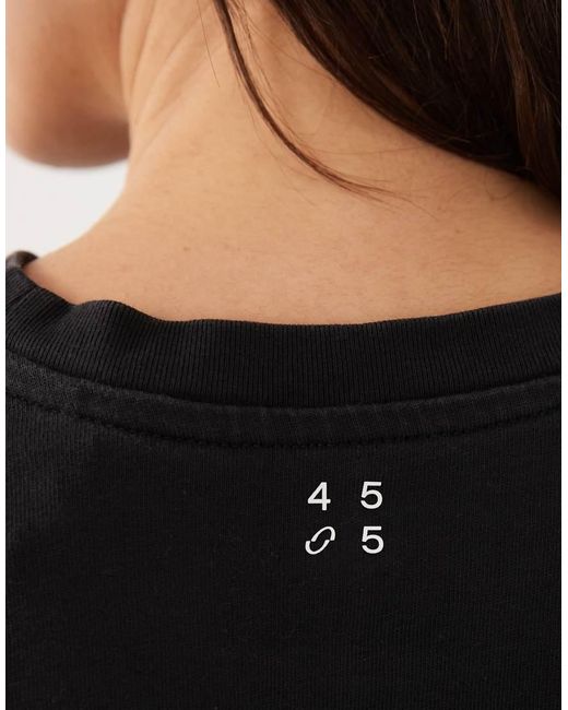 4505 Black Icon Heavyweight Cotton Cropped T-shirt With Quick Dry Finish