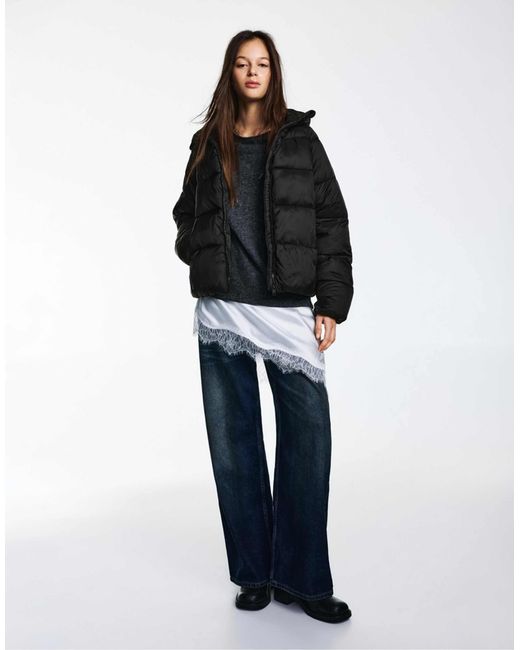 Pull&Bear Black – e pufferjacke