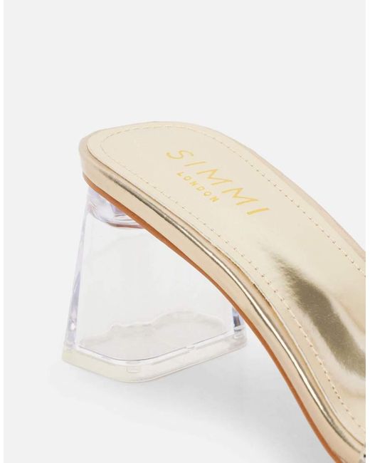 SIMMI Natural Zeena Clear Diamante Mules