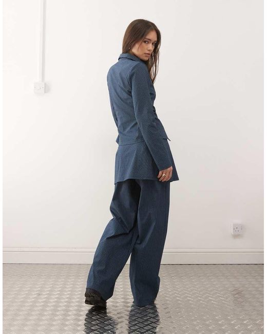 Reclaimed Vintage Blue Skirt Trousers With Split