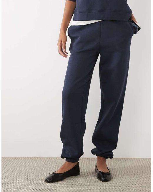 ASOS Blue Asos Design Tall Cuffed Brushback joggers