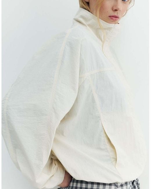 Pull&Bear Gray Cropped Jacket With High Neck
