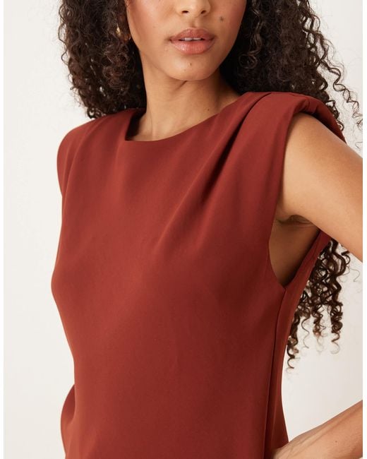 Mango Red Sleeveless Blouse