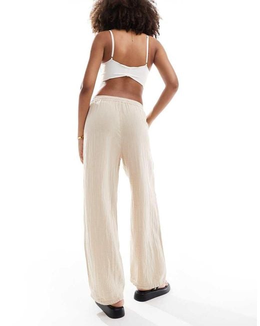 ONLY Natural Cheesecloth Wide Leg Trouser Co-Ord