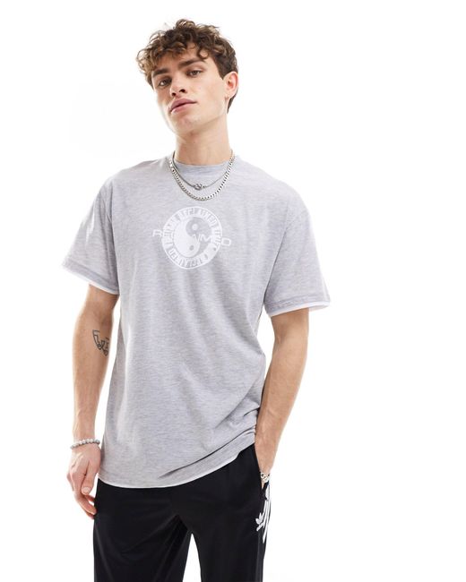 Reclaimed (vintage) White Double Layer T Shirt for men