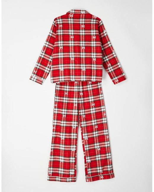 Boux Avenue Red Fleece Long Sleeve & Trouser Pj Set